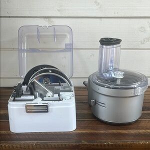 KitchenAid Silver and White Food Processor